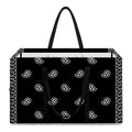Black And White Paisley Bandana Print Utility Tote Bag