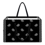 Black And White Paisley Bandana Print Utility Tote Bag