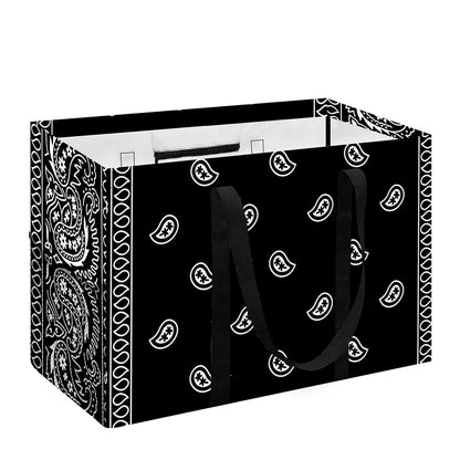 Black And White Paisley Bandana Print Utility Tote Bag