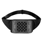 Black And White Paisley Bandana Print Waist Bag