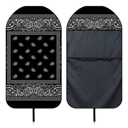 Black And White Paisley Bandana Print Waterproof Car Seat Cover