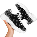 Black And White Paisley Bandana Print White Chunky Shoes