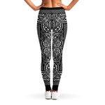 Black And White Paisley Bandana Print Women's Leggings