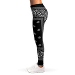 Black And White Paisley Bandana Print Women's Leggings