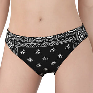 Black And White Paisley Bandana Print Women's Panties