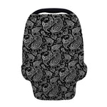 Black And White Paisley Pattern Print Baby Seat Cover