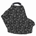 Black And White Paisley Pattern Print Baby Seat Cover