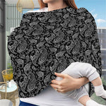 Black And White Paisley Pattern Print Baby Seat Cover