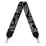 Black And White Paisley Pattern Print Bag Strap