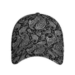 Black And White Paisley Pattern Print Baseball Cap