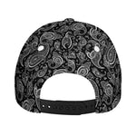 Black And White Paisley Pattern Print Baseball Cap
