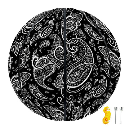 Black And White Paisley Pattern Print Basketball