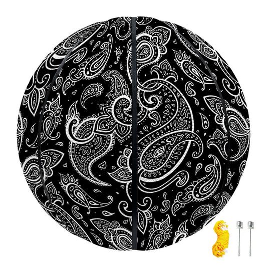 Black And White Paisley Pattern Print Basketball