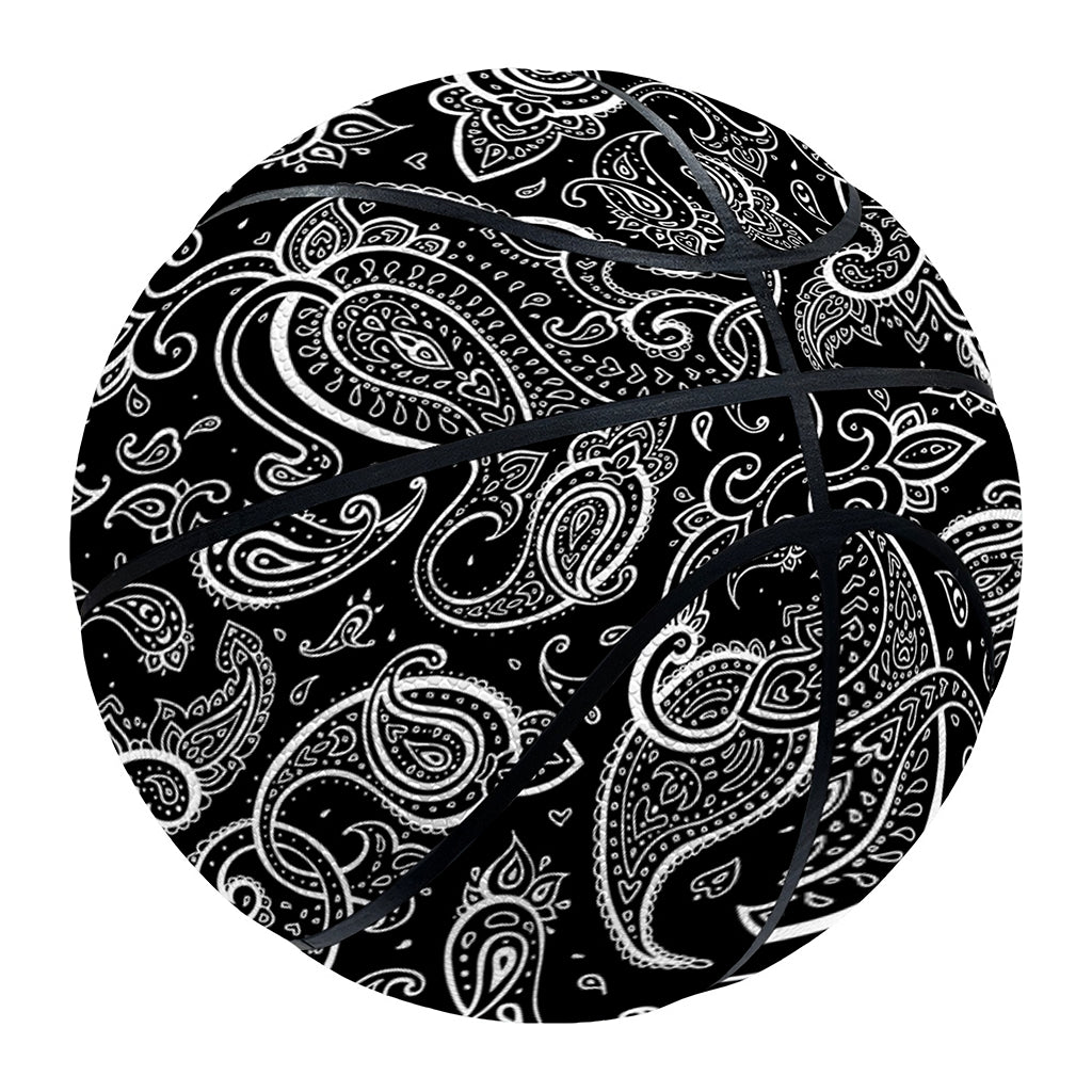 Black And White Paisley Pattern Print Basketball