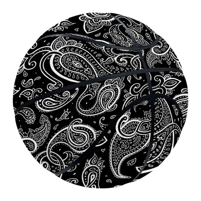 Black And White Paisley Pattern Print Basketball