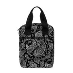 Black And White Paisley Pattern Print Bible Tote Bag