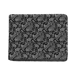 Black And White Paisley Pattern Print Bifold Wallet