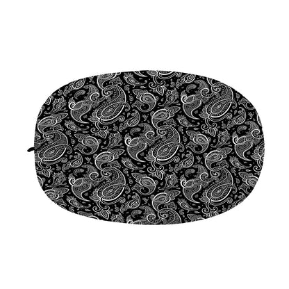 Black And White Paisley Pattern Print Car Side Mirror Covers