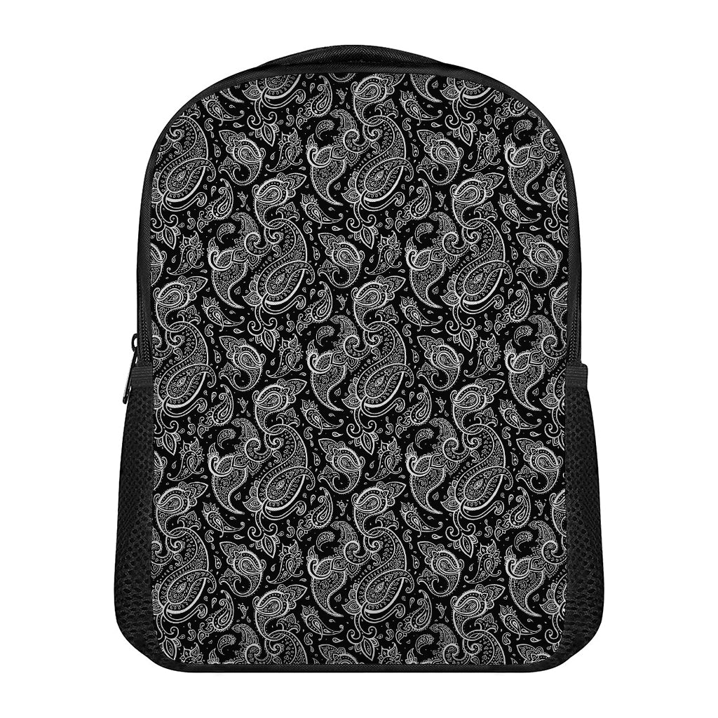 Black And White Paisley Pattern Print Casual Backpack