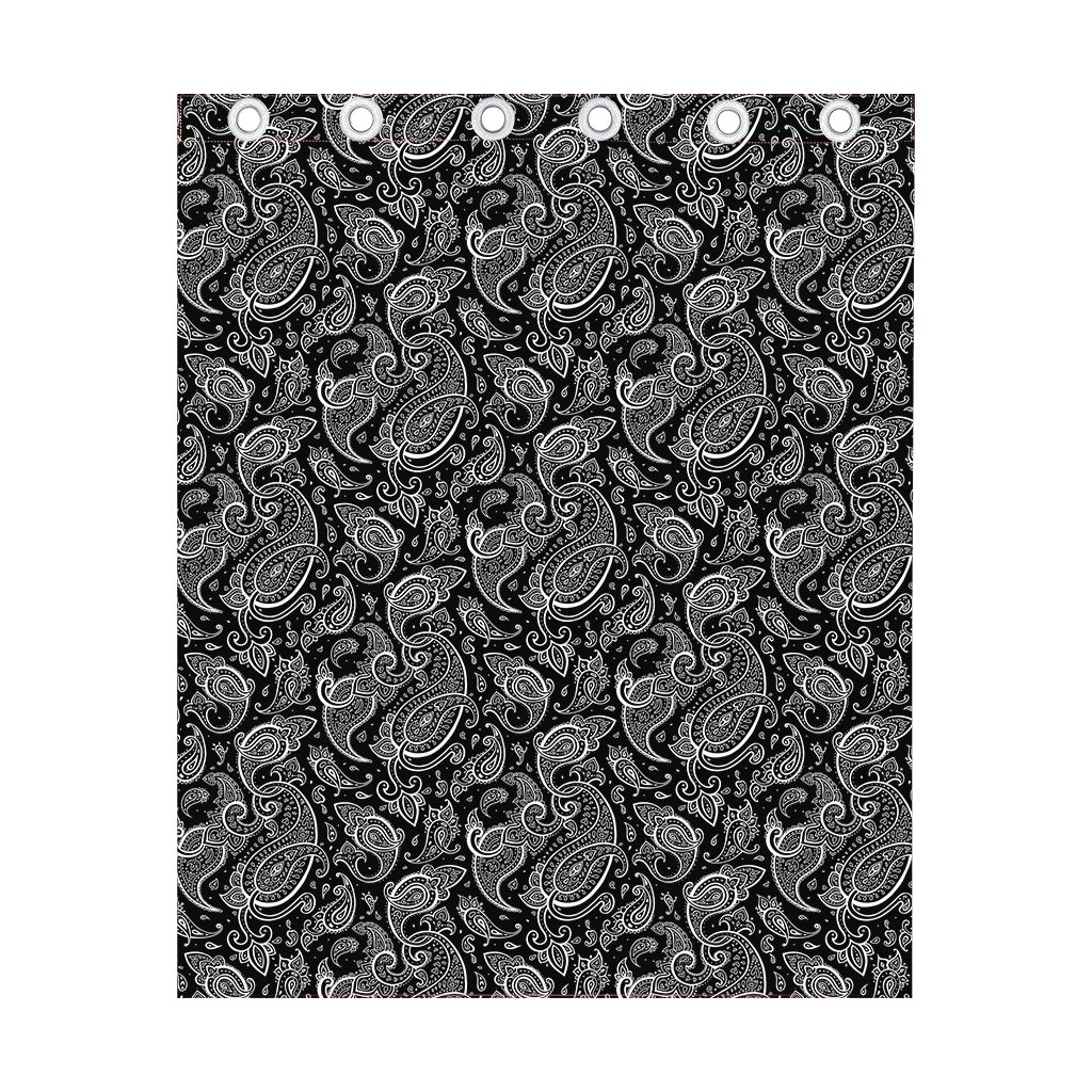 Black And White Paisley Pattern Print Curtain