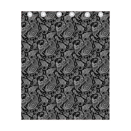Black And White Paisley Pattern Print Curtain
