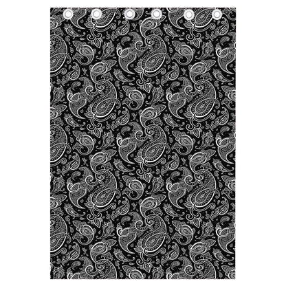 Black And White Paisley Pattern Print Curtain