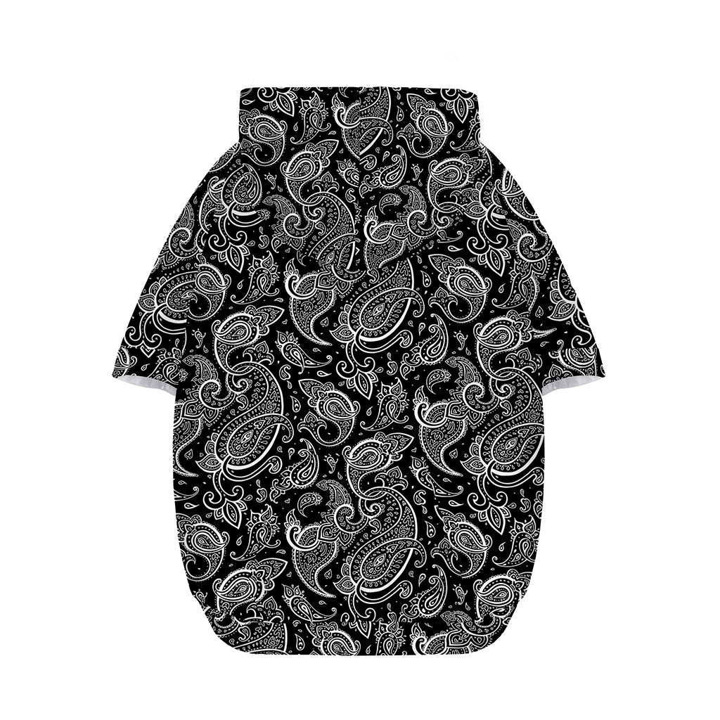 Black And White Paisley Pattern Print Dog Zip Up Hoodie