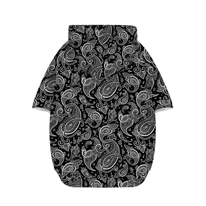 Black And White Paisley Pattern Print Dog Zip Up Hoodie