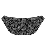 Black And White Paisley Pattern Print Fanny Pack