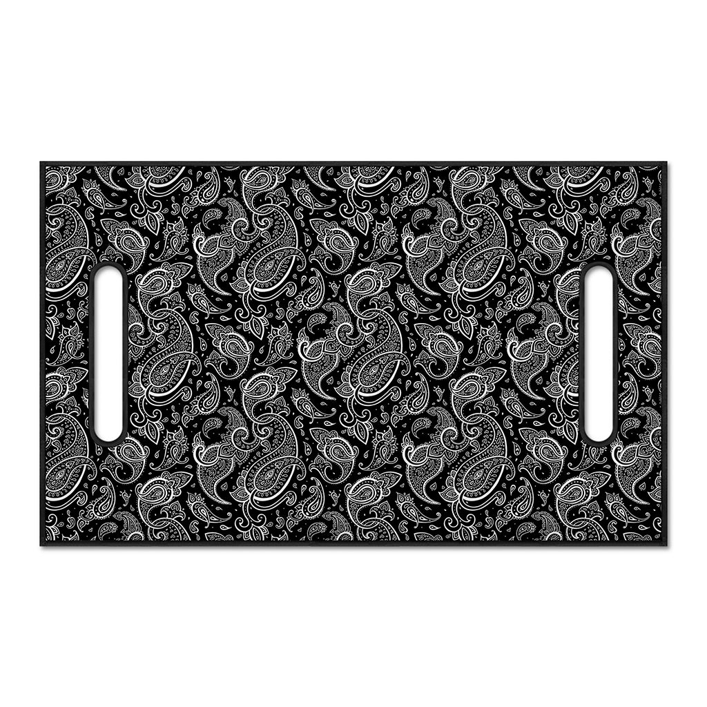 Black And White Paisley Pattern Print Golf Cart Seat Cover