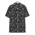 Black And White Paisley Pattern Print Hawaiian Shirt