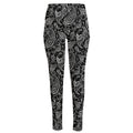 Black And White Paisley Pattern Print High-Waisted Pocket Leggings