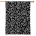 Black And White Paisley Pattern Print House Flag