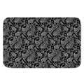 Black And White Paisley Pattern Print Indoor Door Mat