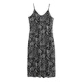 Black And White Paisley Pattern Print Jersey Midi Cami Dress