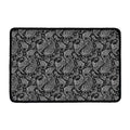 Black And White Paisley Pattern Print Kitchen Mat