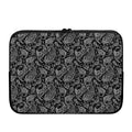 Black And White Paisley Pattern Print Laptop Sleeve