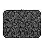Black And White Paisley Pattern Print Laptop Sleeve
