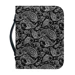 Black And White Paisley Pattern Print Leather Bible Cover