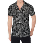 Black And White Paisley Pattern Print Men's Shirt
