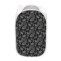 Black And White Paisley Pattern Print Mesh Laundry Hamper
