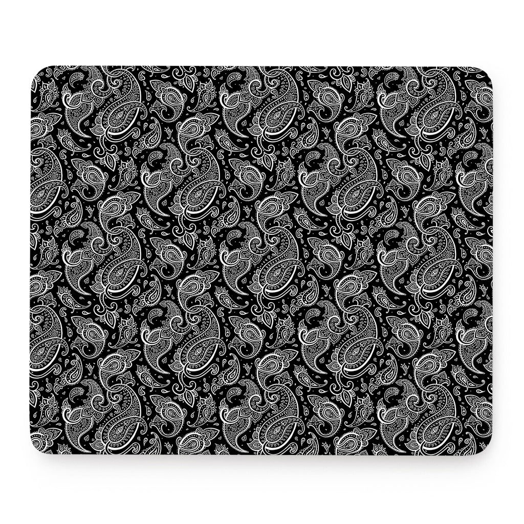 Black And White Paisley Pattern Print Mouse Pad