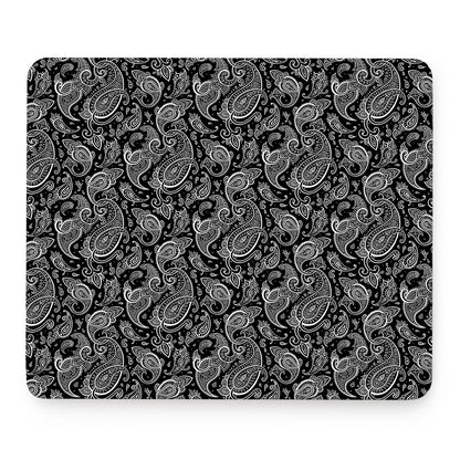 Black And White Paisley Pattern Print Mouse Pad