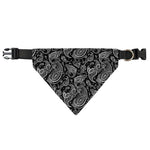 Black And White Paisley Pattern Print Over The Collar Dog Bandana