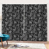 Black And White Paisley Pattern Print Pencil Pleat Curtains