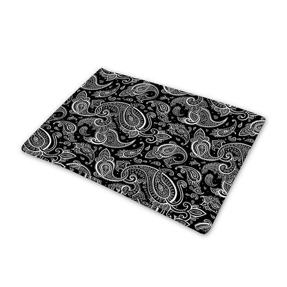 Black And White Paisley Pattern Print Pet Cooling Mat Cover