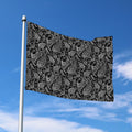Black And White Paisley Pattern Print Polyester Flag