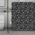 Black And White Paisley Pattern Print Polyester Shower Curtain