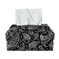 Black And White Paisley Pattern Print Rectangle Tissue Box Cover