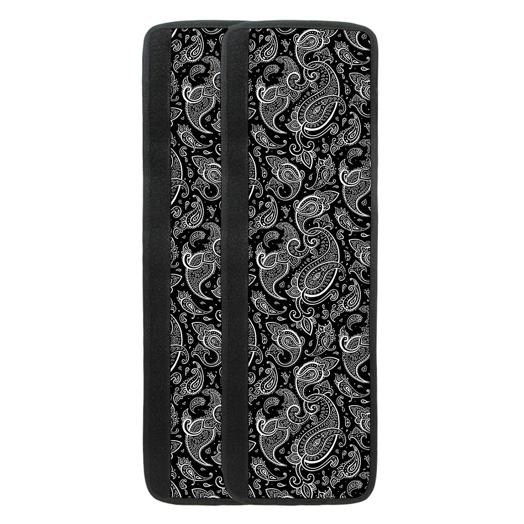 Black And White Paisley Pattern Print Refrigerator Handle Covers